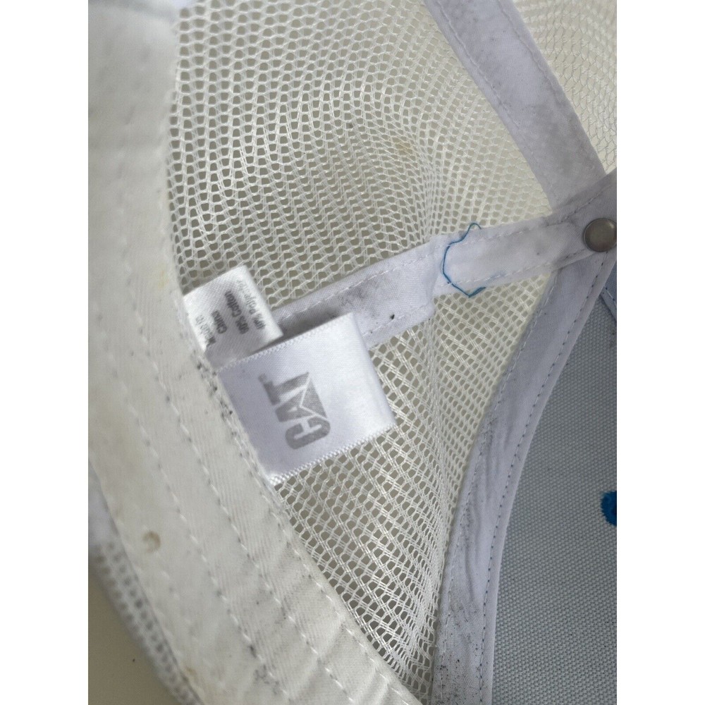 Caterpillar CAT Blue & White Sandwich Visor Trucker Hat Cap - Picture 7 of 7